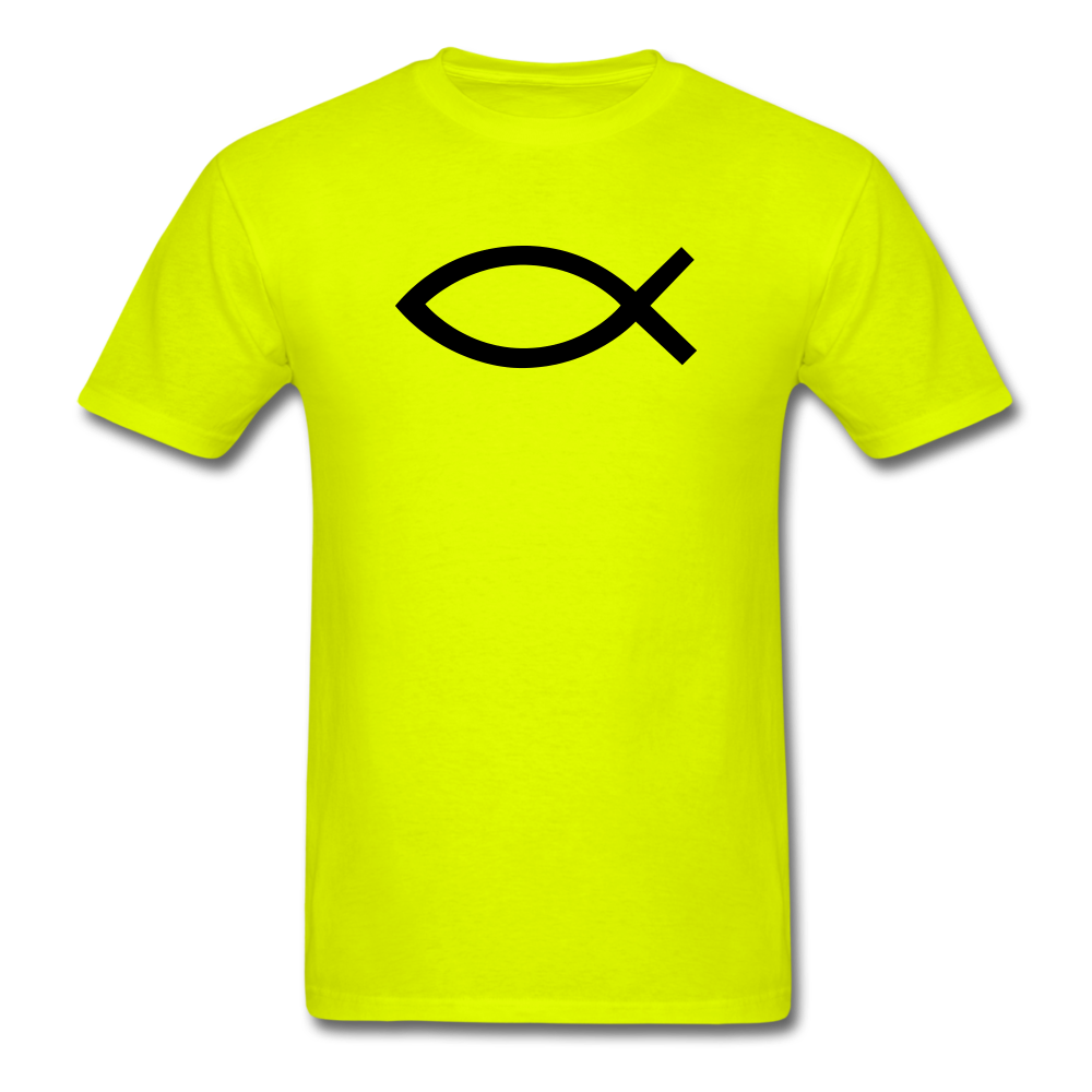 Blank Jesus Fish Bright - safety green