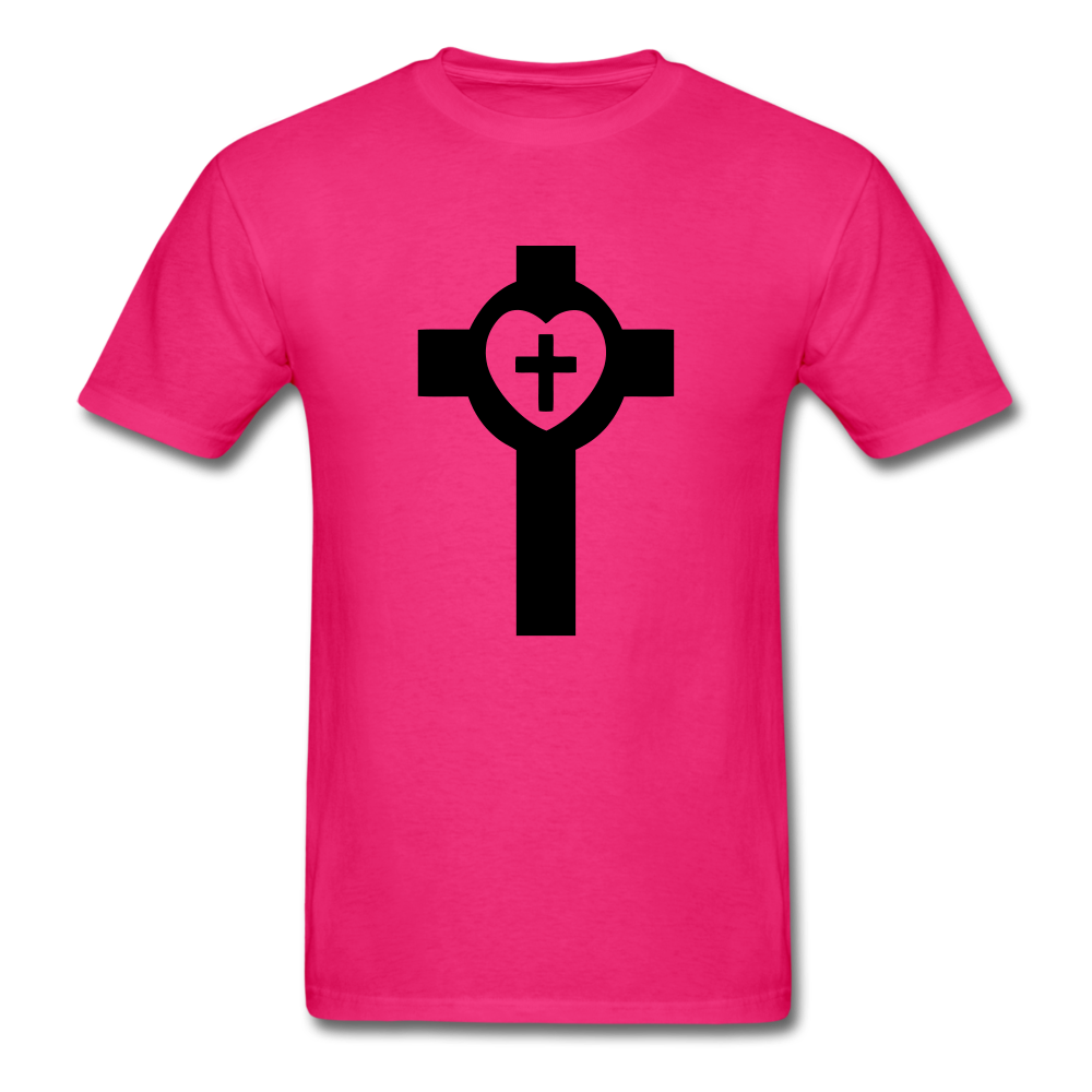 Lutheran Cross Tee Bright - fuchsia
