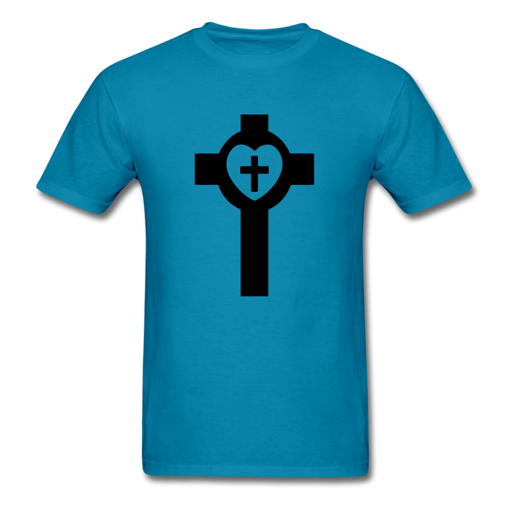 Lutheran Cross Tee Bright - turquoise