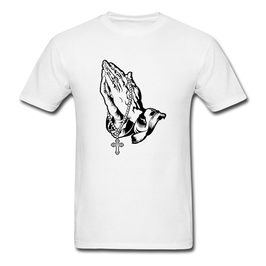 Praying Hands Tee Bright - white