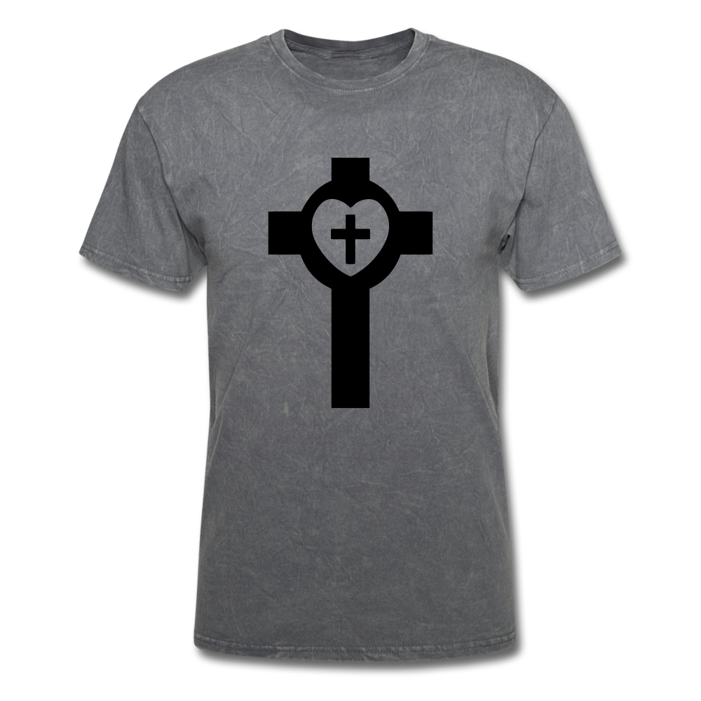 Lutheran Cross Mineral Tee - mineral charcoal gray