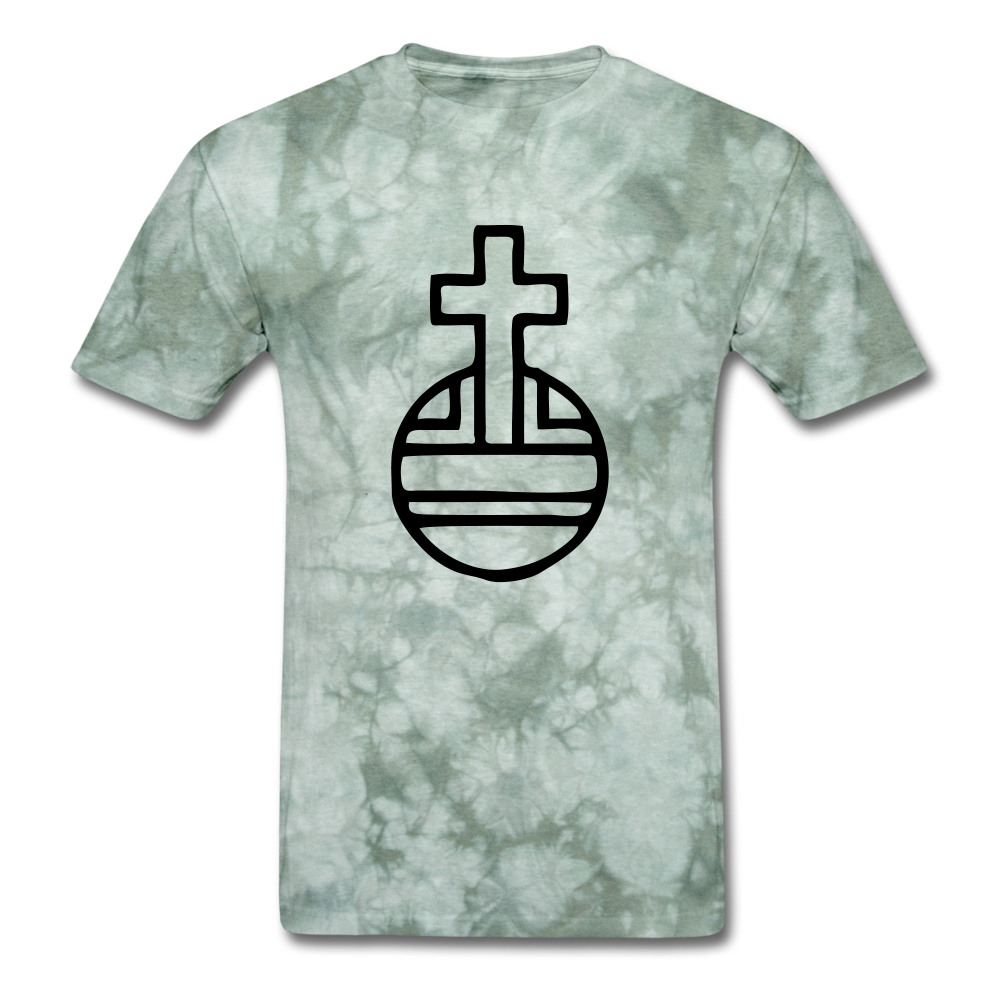 Sovereign Cross Mineral Tee - military green tie dye