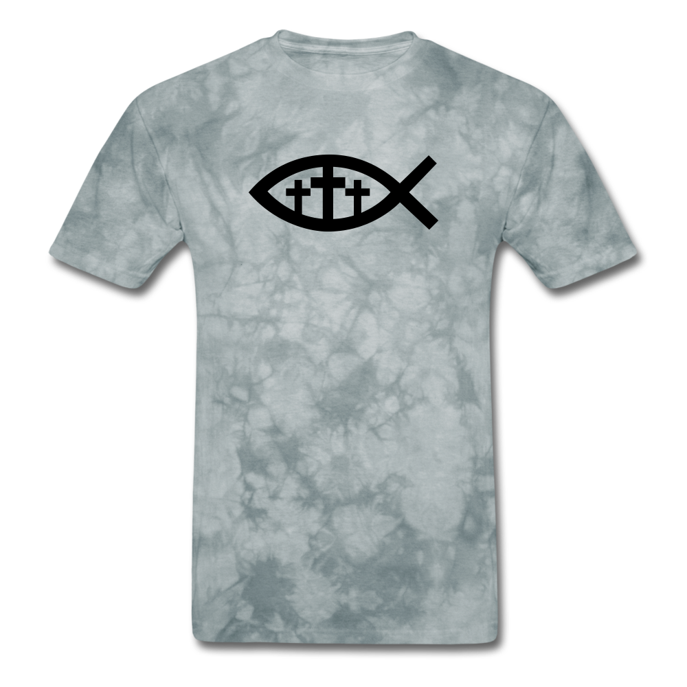 Three Crosses Mineral Tee - grey tie dye