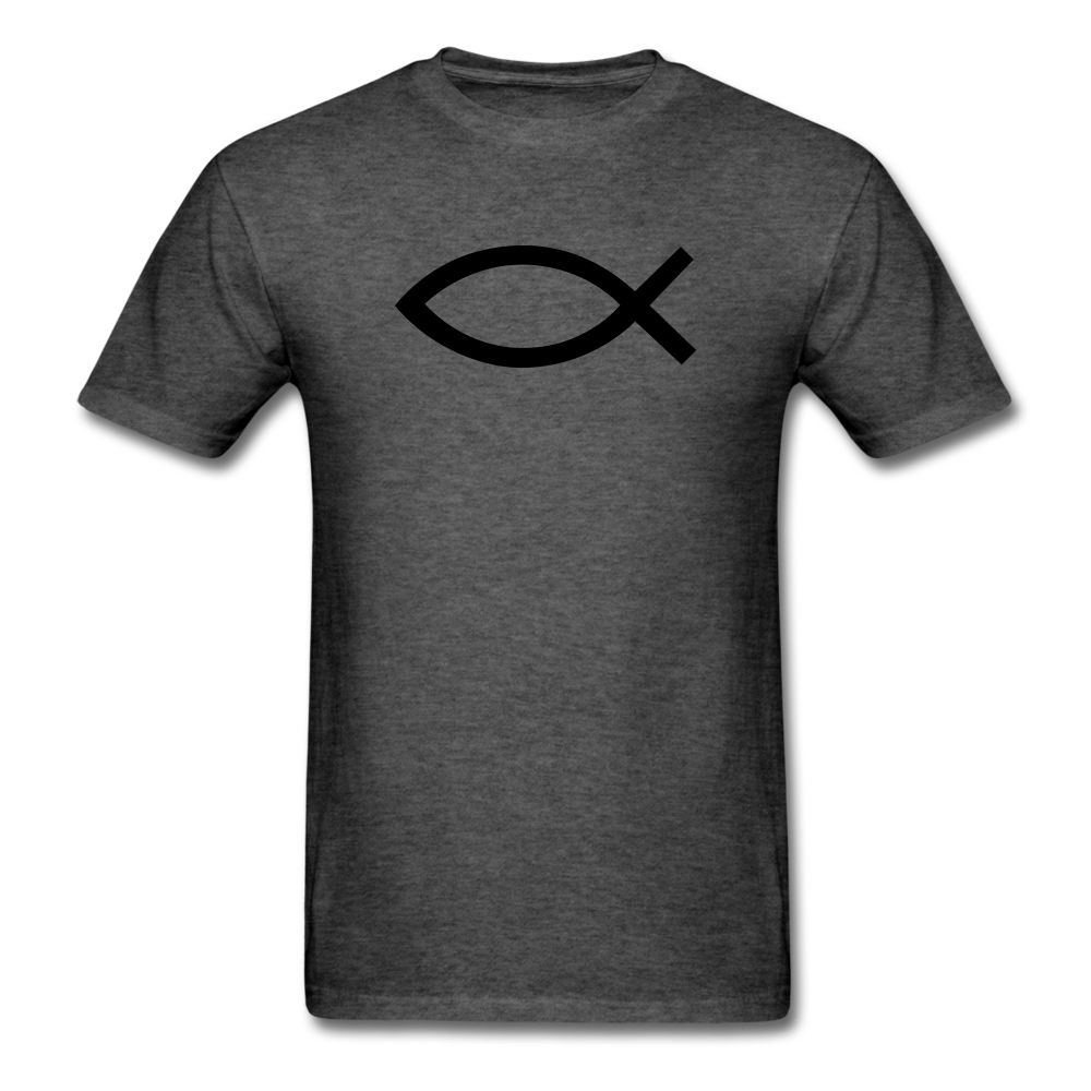 Blank Jesus Fish Mineral Tee - heather black