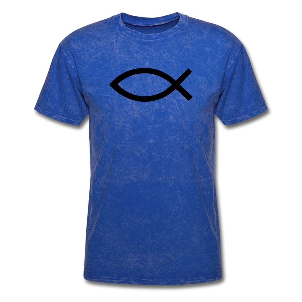 Blank Jesus Fish Mineral Tee - mineral royal