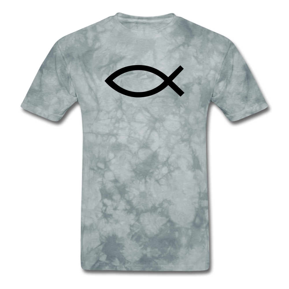 Blank Jesus Fish Mineral Tee - grey tie dye