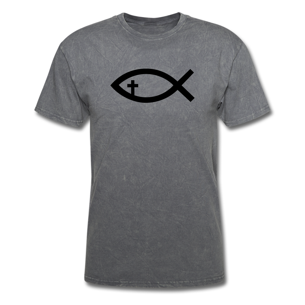 Cross Fish Mineral Tee - mineral charcoal gray
