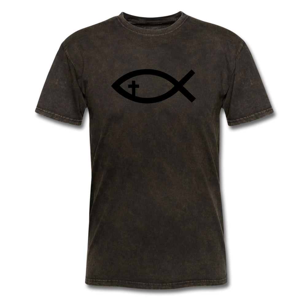 Cross Fish Mineral Tee - mineral black
