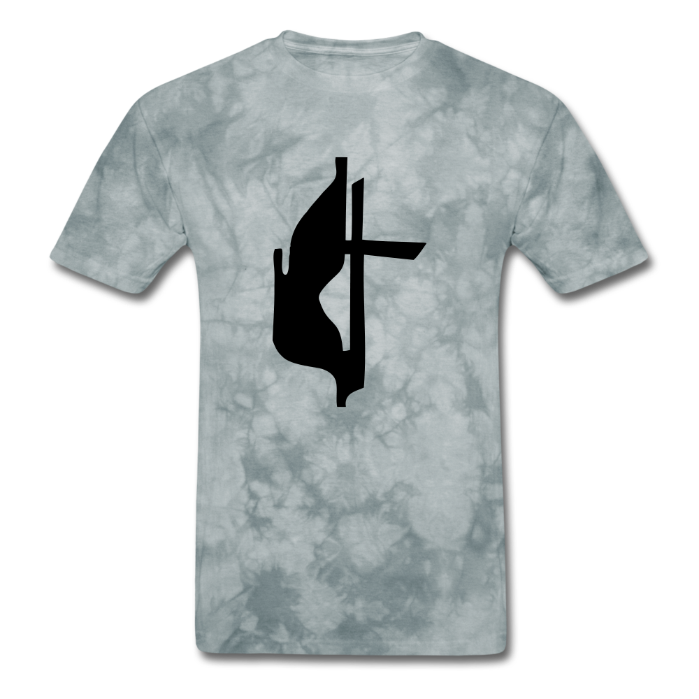 Methodist Cross Mineral Tee - grey tie dye