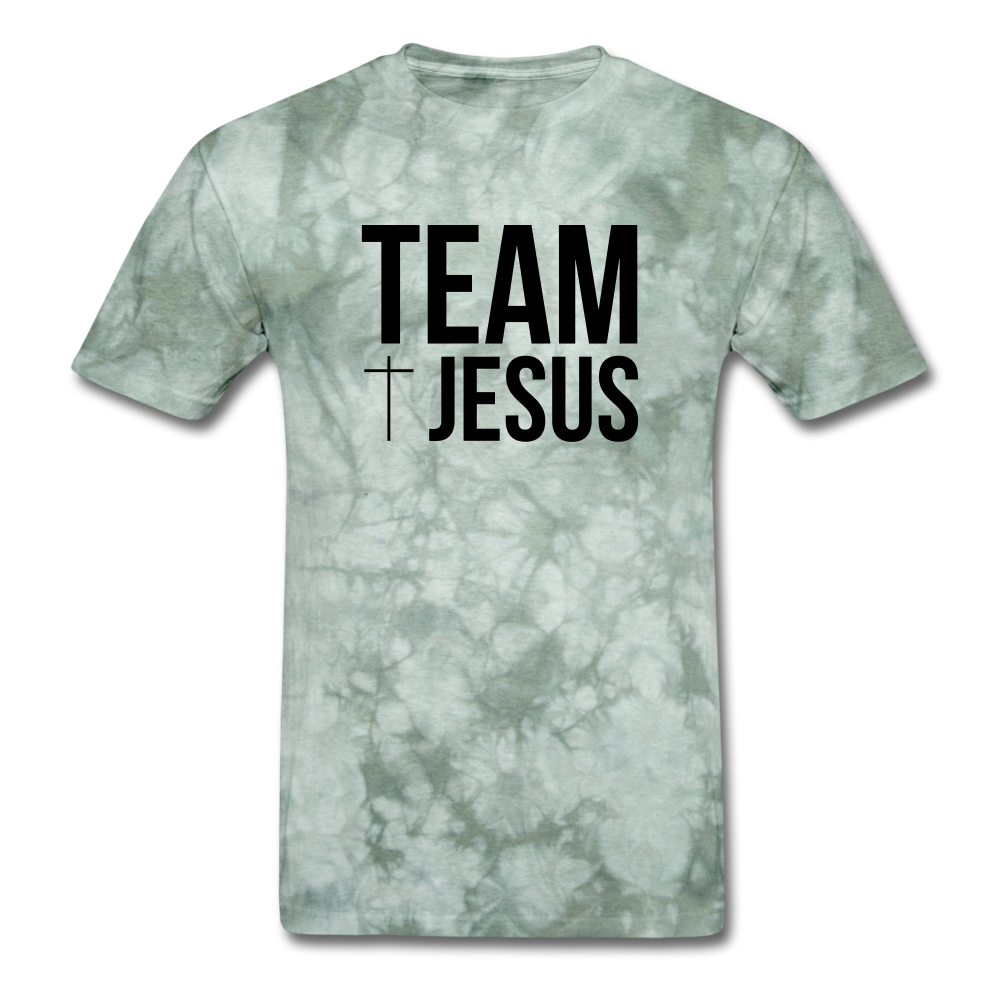 Team Jesus Mineral Tee - military green tie dye