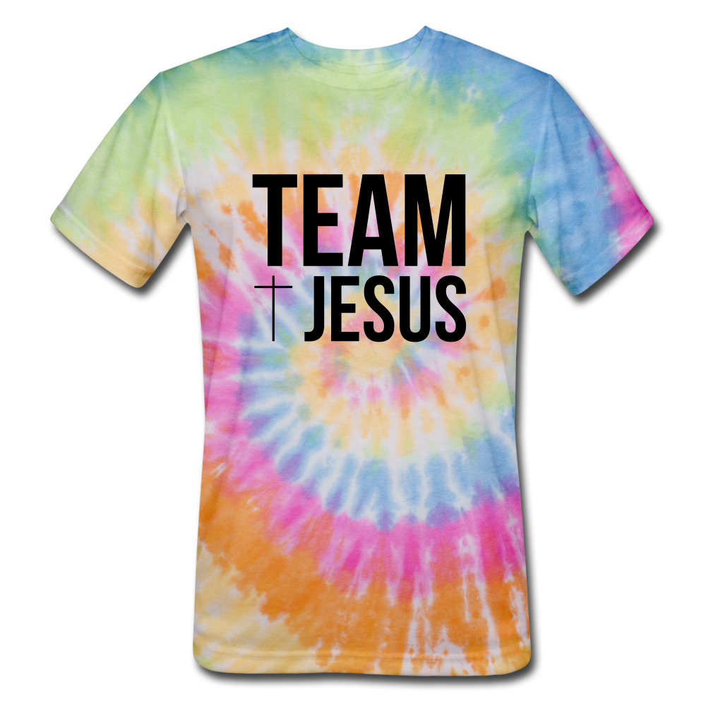 Team Jesus Tie Dye Shirt - rainbow