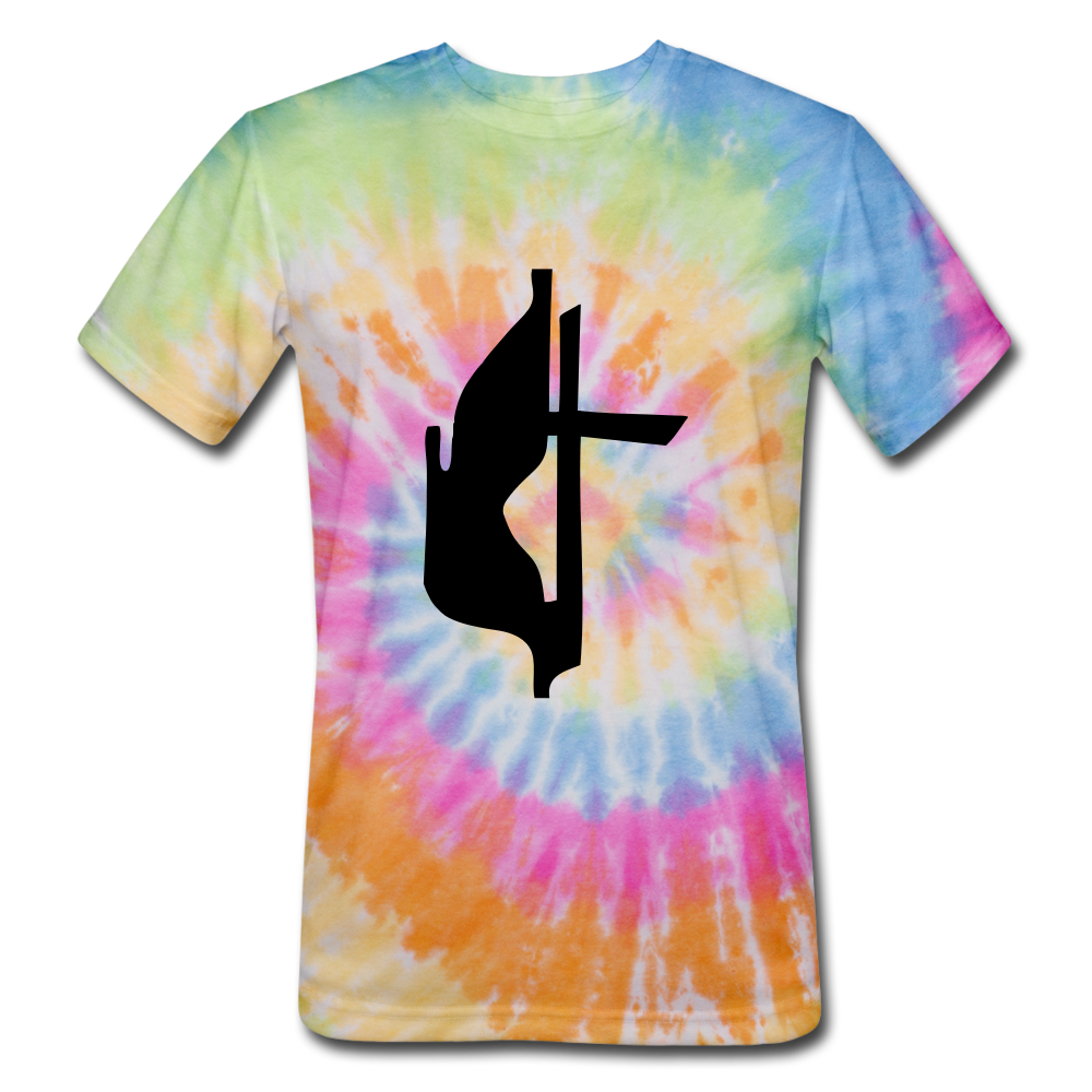 Methodist  Cross Tie Dye Tee - rainbow