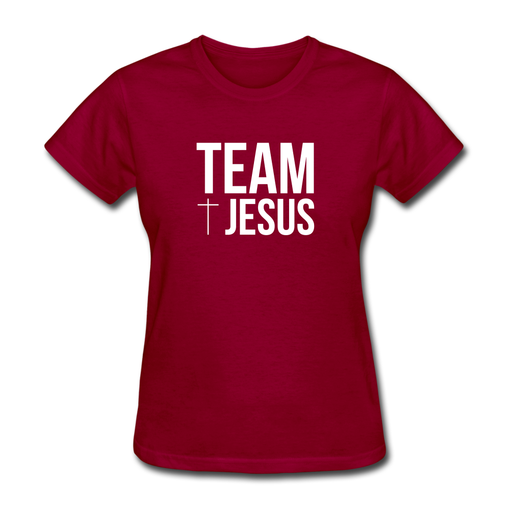 Team Jesus Women's Tee Dark - dark red