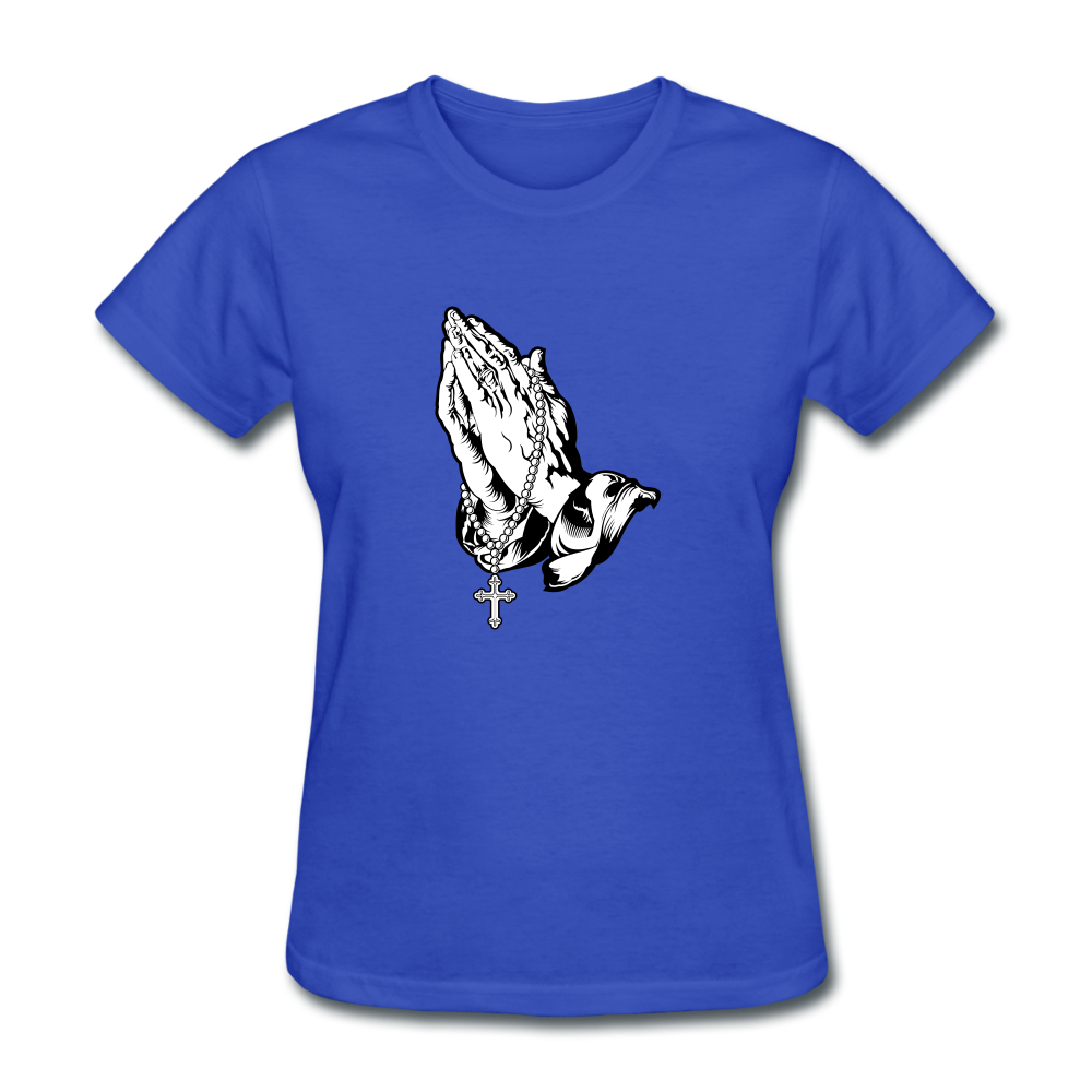 Praying Hands Women's Tee - royal blue