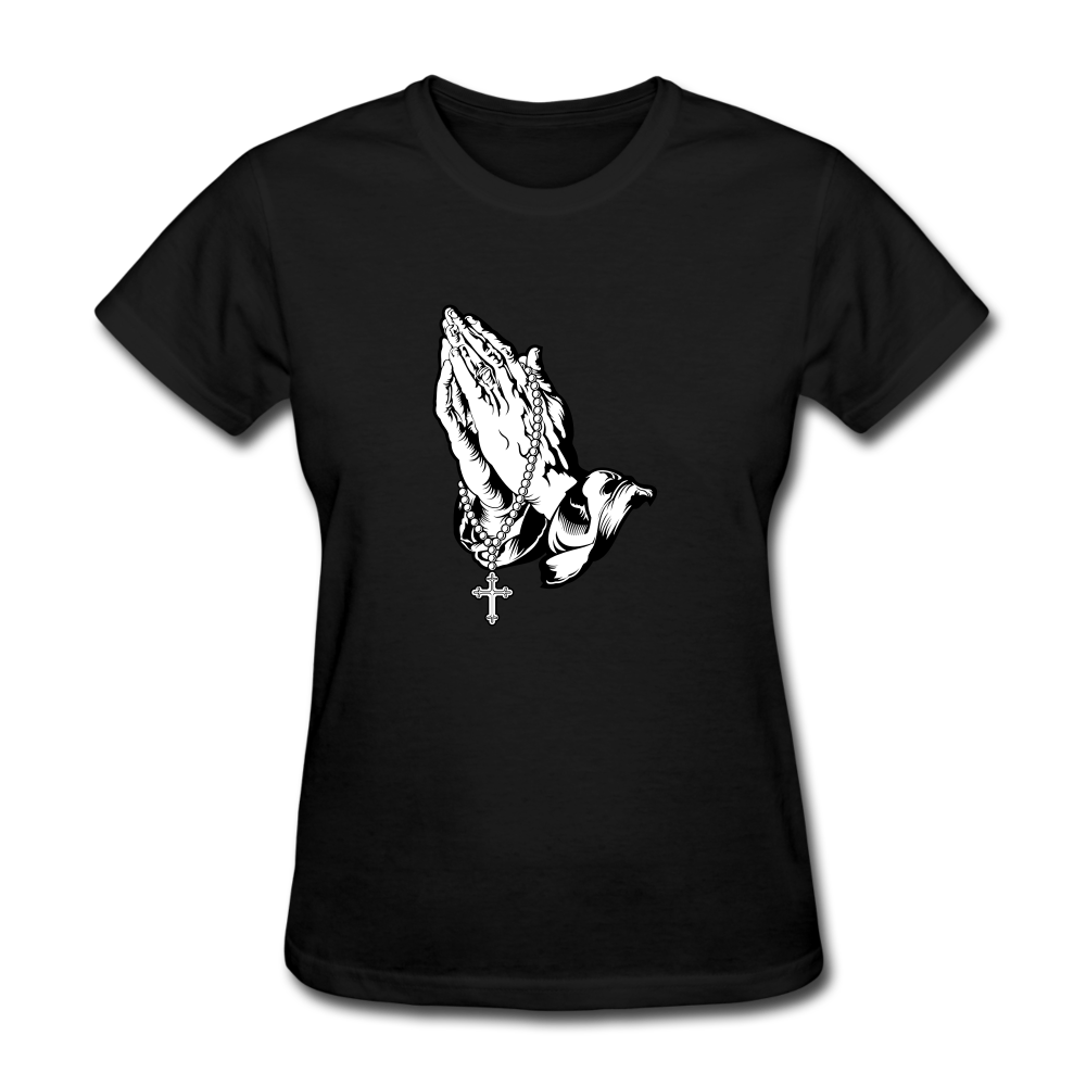 Praying Hands Women's Tee - black