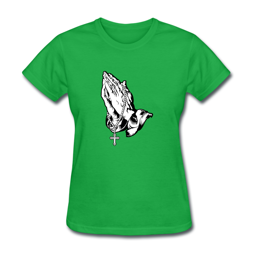 Praying Hands Women's Tee - bright green