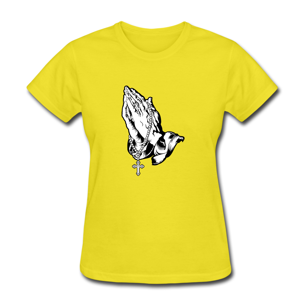 Praying Hands Women's Tee - yellow
