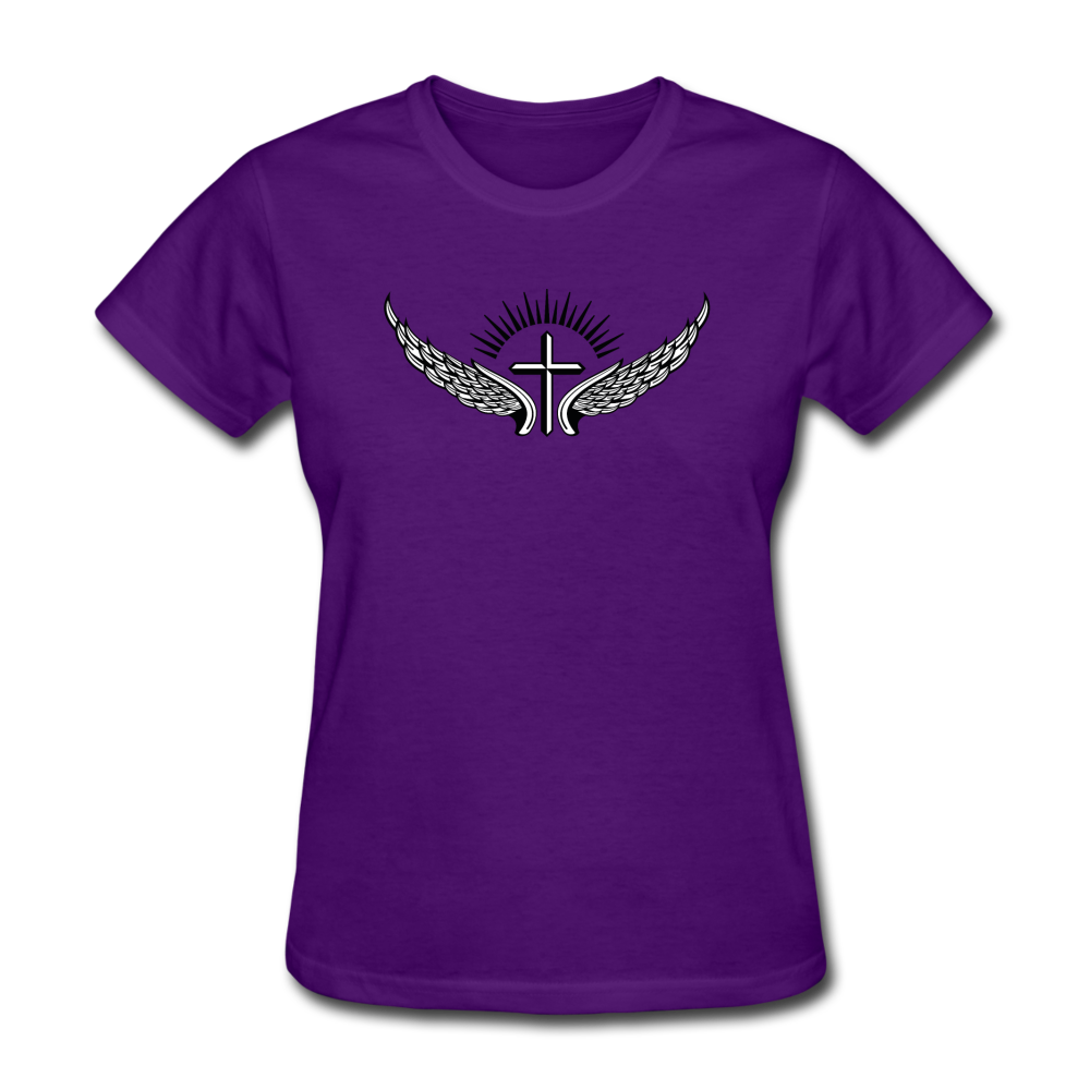 Winged Cross Women's Tee - purple
