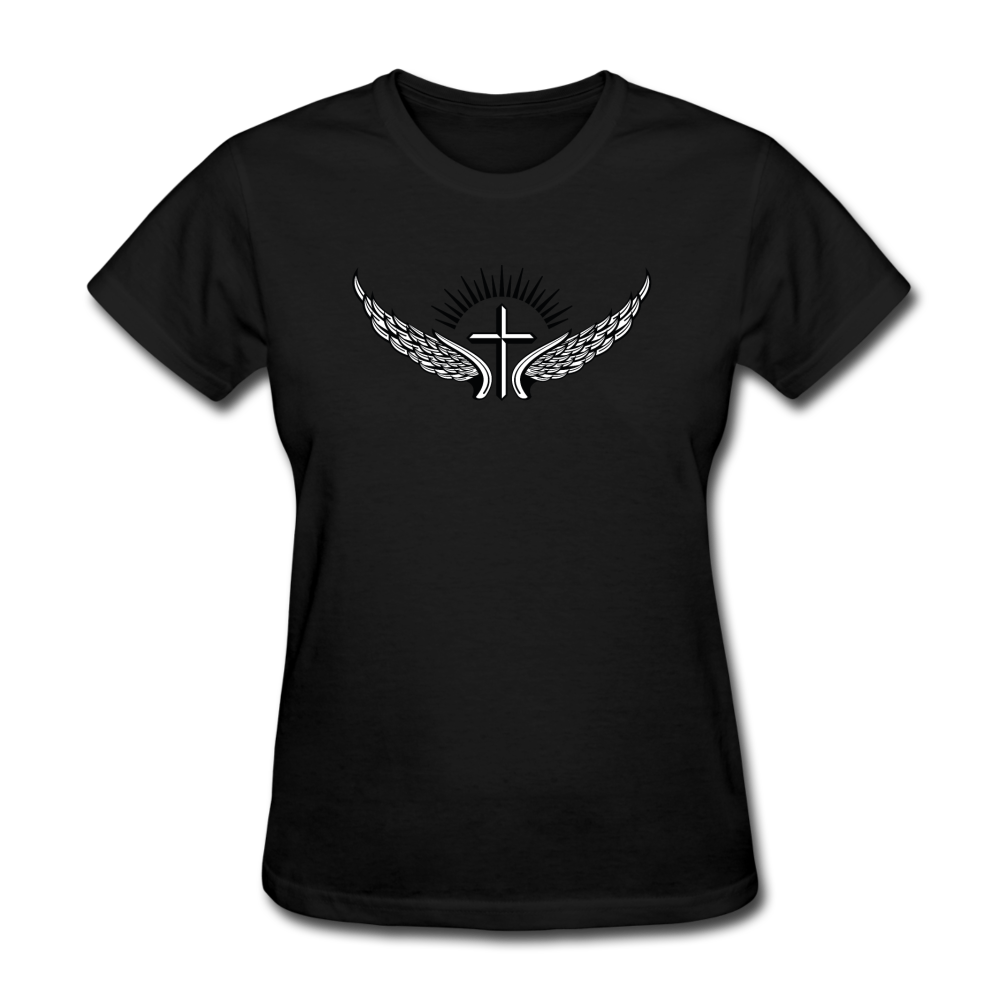 Winged Cross Women's Tee - black