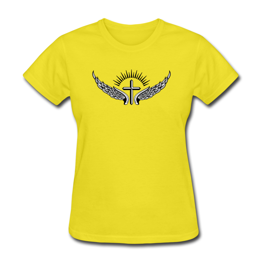 Winged Cross Women's Tee - yellow