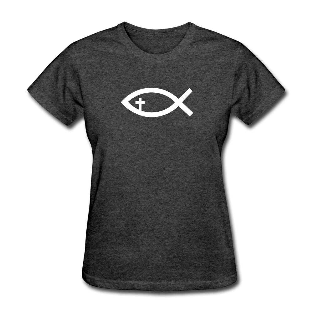 Cross Fish Women's Heather Tee - heather black