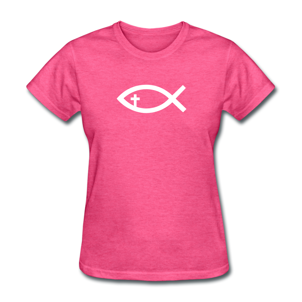 Cross Fish Women's Heather Tee - heather pink