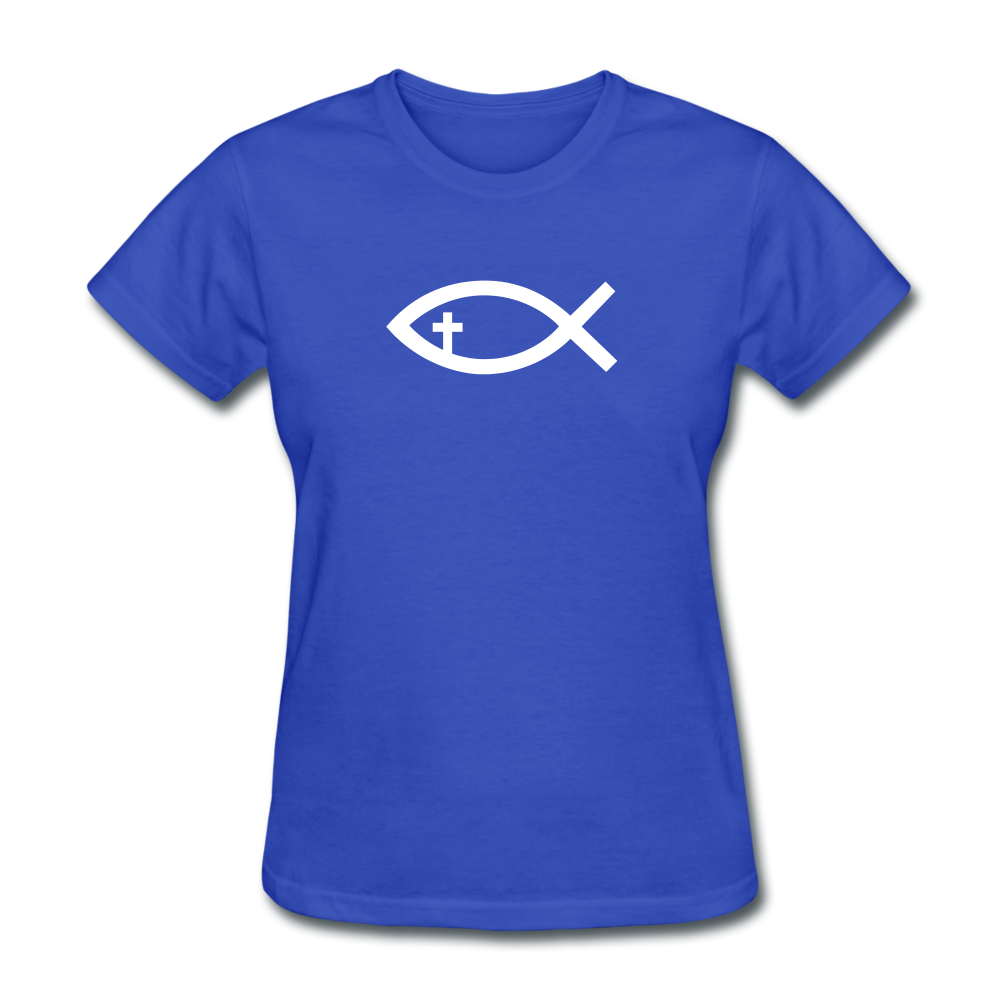 Cross Fish Women's Dark Tee - royal blue