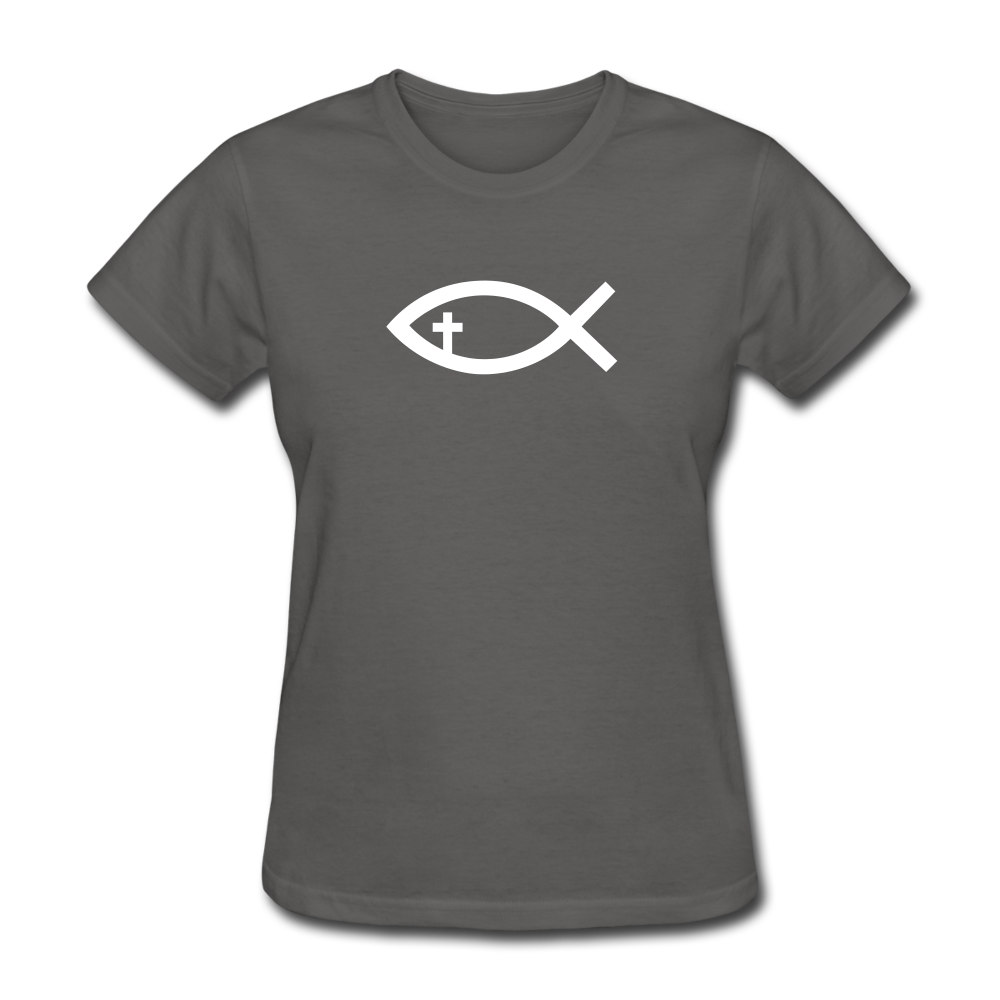 Cross Fish Women's Dark Tee - charcoal