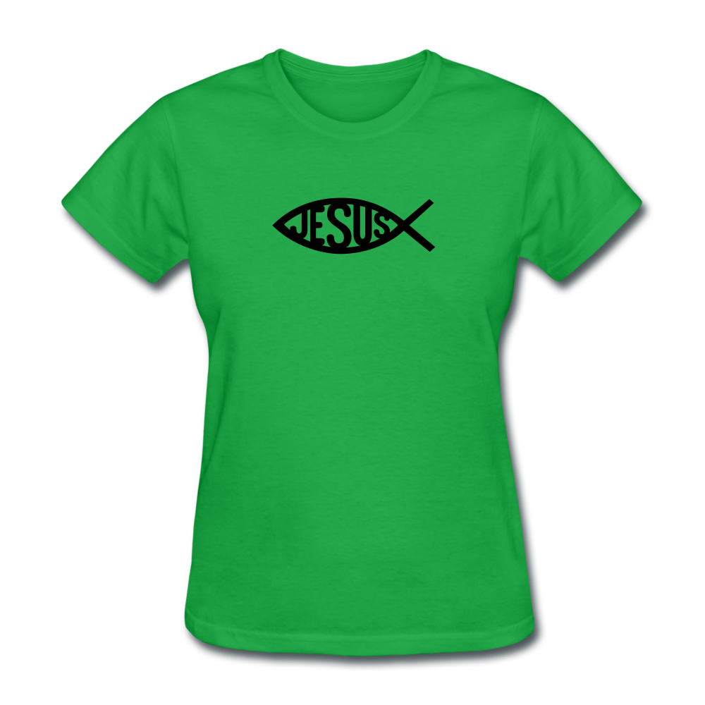 Jesus Fish Women's Bright Tee - bright green