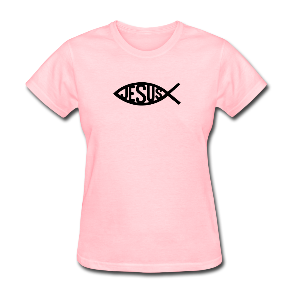 Jesus Fish Women's Bright Tee - pink