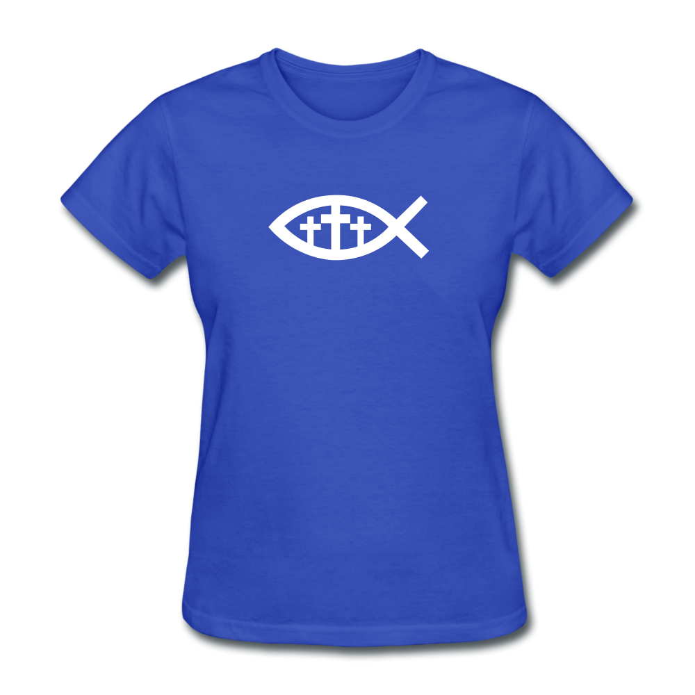 Three Crosses Women's Dark Tee - royal blue