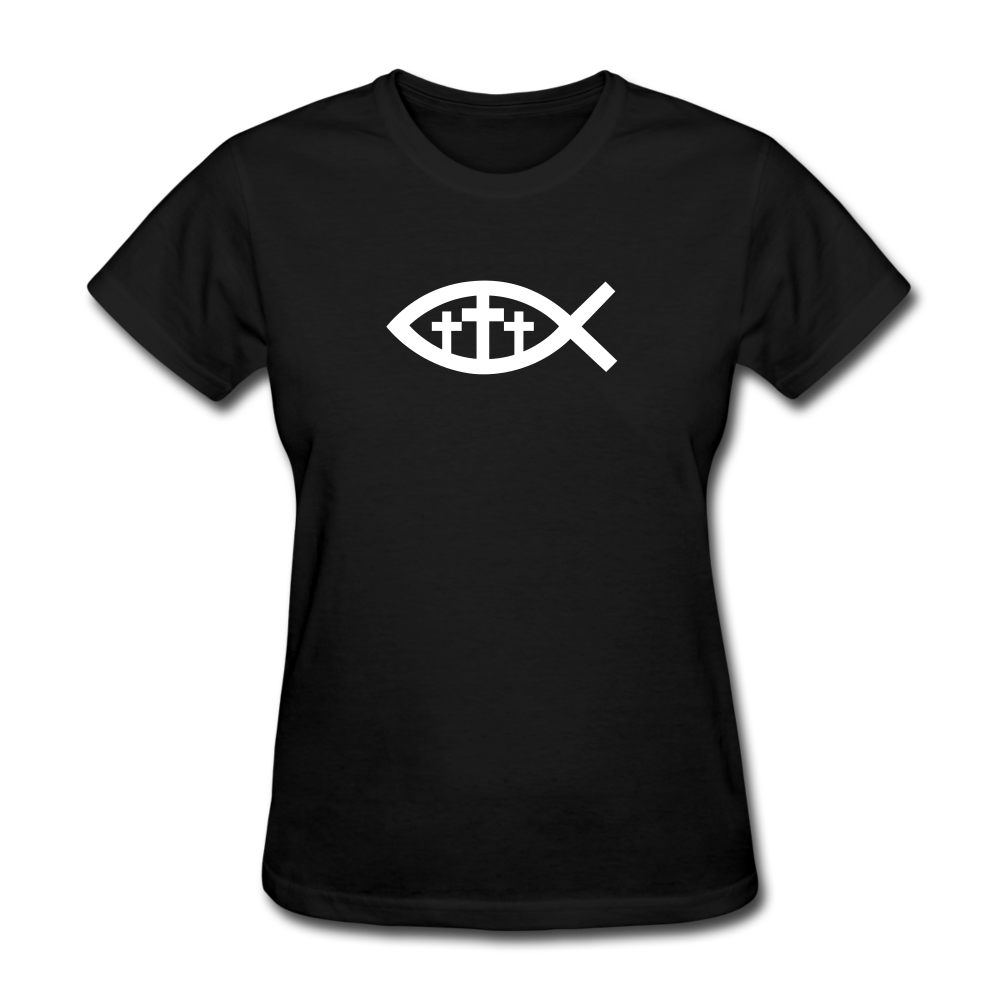 Three Crosses Women's Dark Tee - black