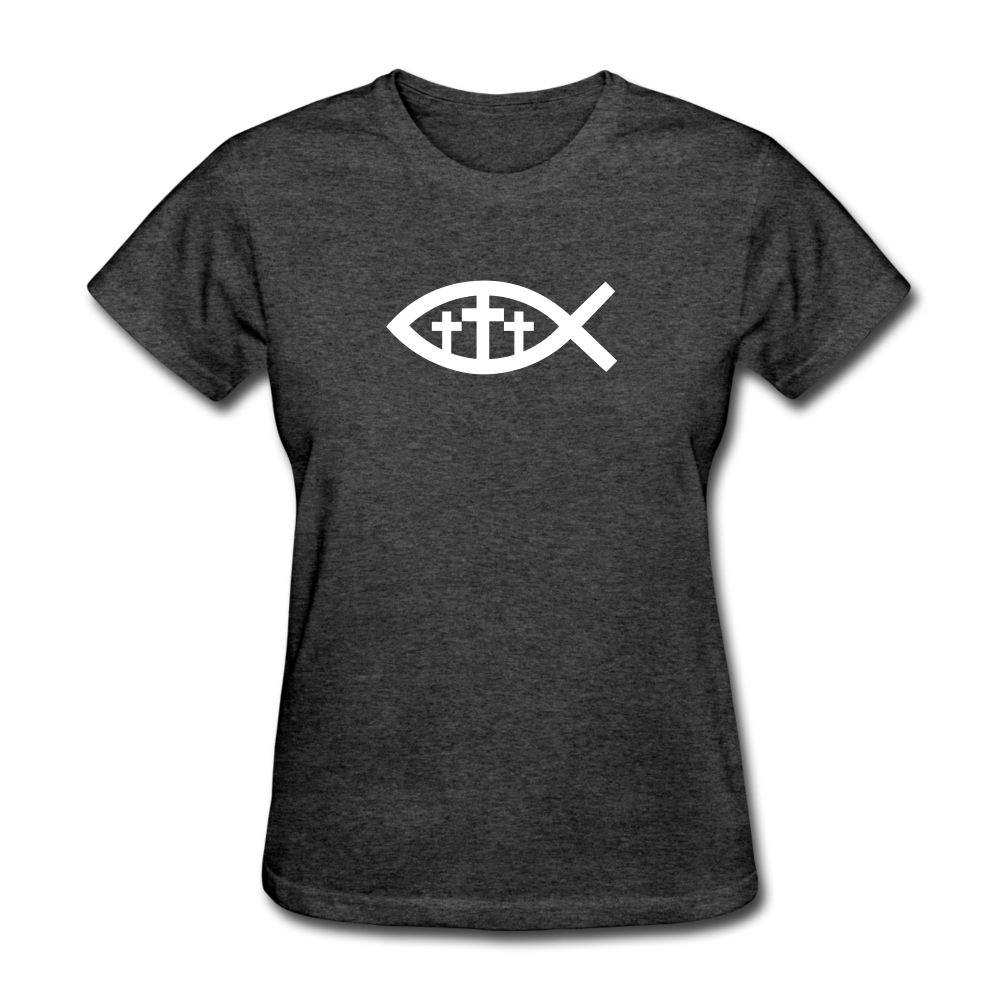 Three Crosses Women's Heather Tee - heather black