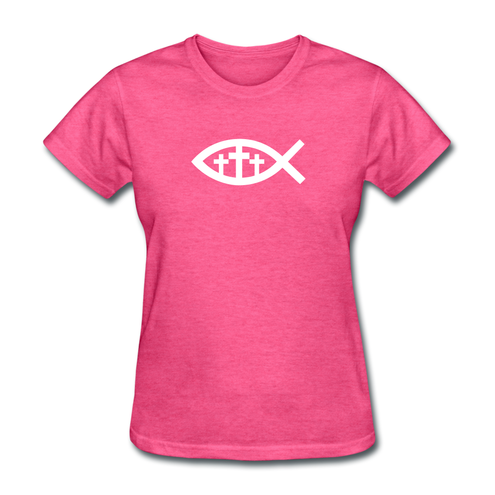 Three Crosses Women's Heather Tee - heather pink