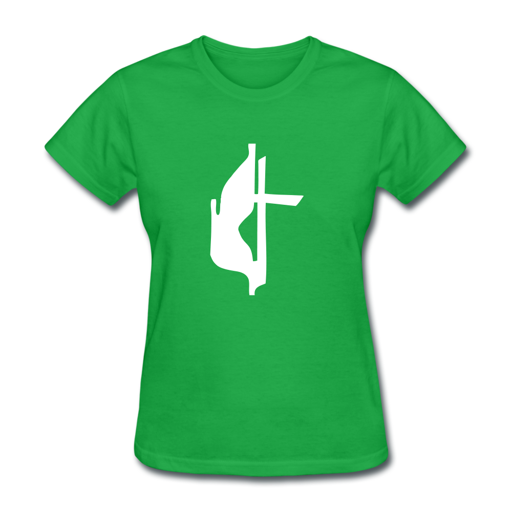 Lutheran Cross Women's Dark Tee - bright green