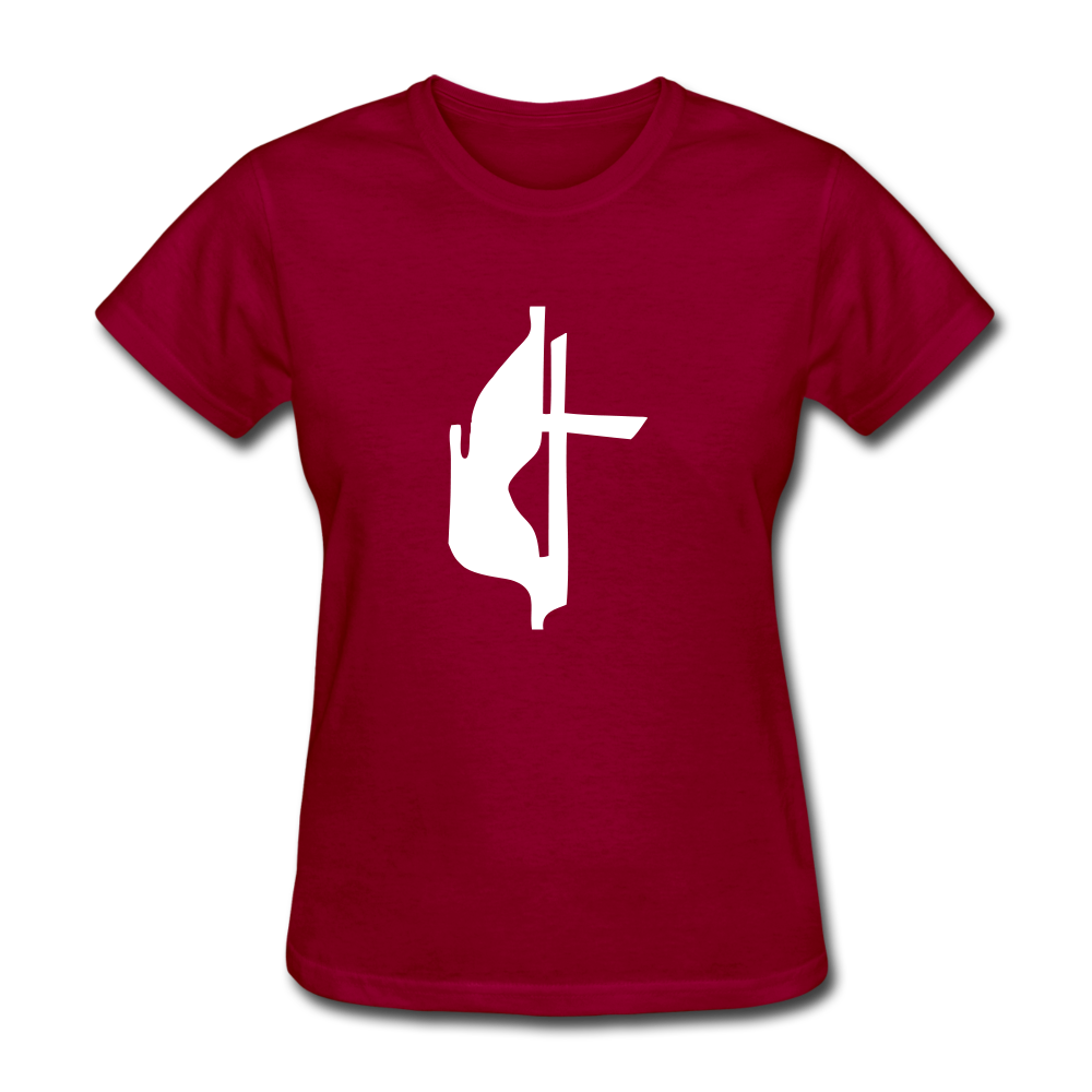 Lutheran Cross Women's Dark Tee - dark red