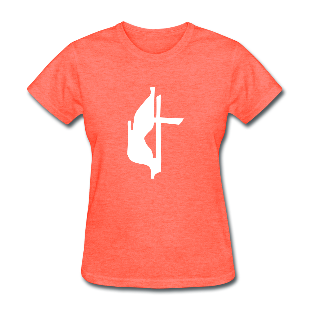 Lutheran Cross Women's Heather Tee - heather coral