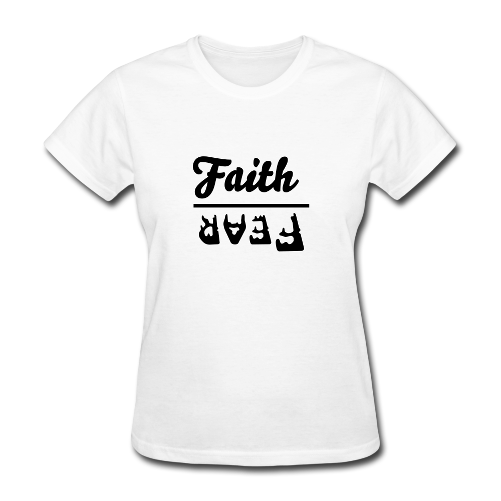Faith Over Fear Women's Bright Tee - white