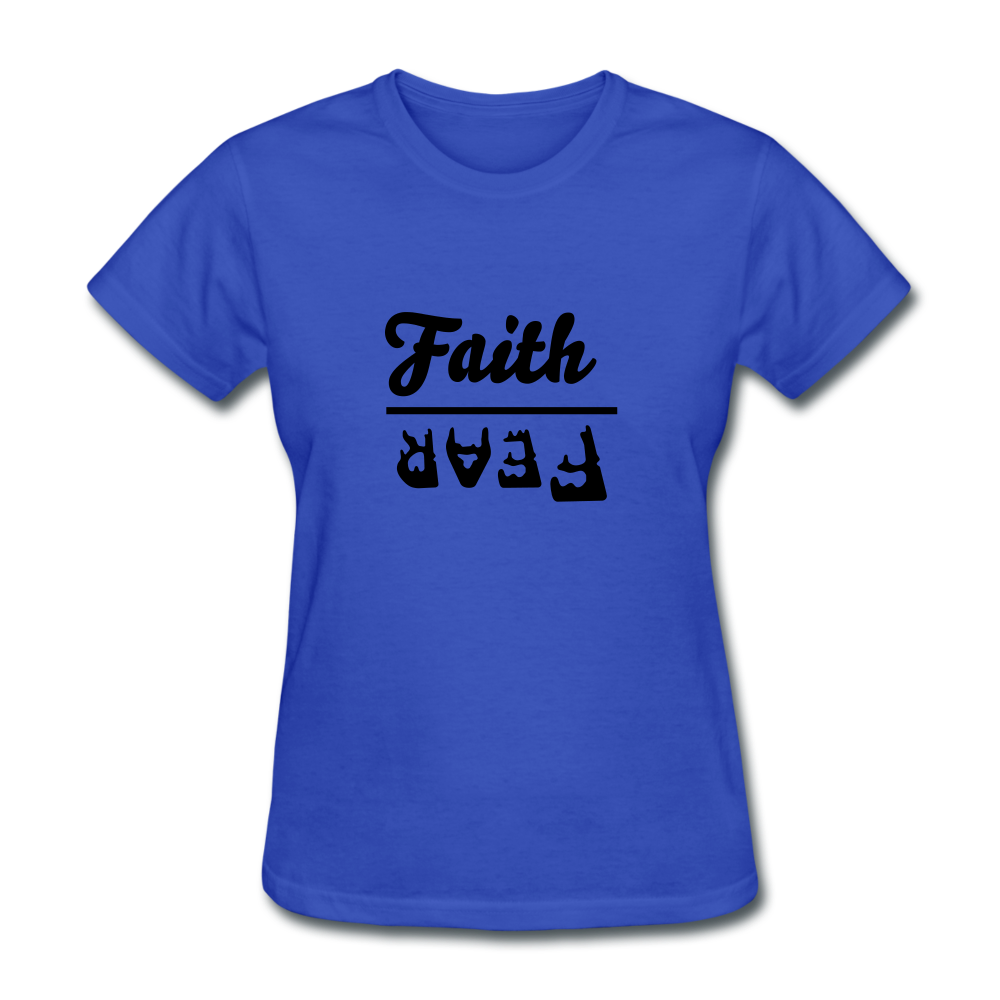 Faith Over Fear Women's Bright Tee - royal blue