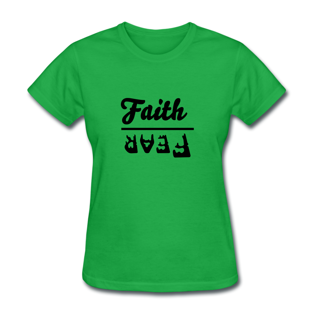 Faith Over Fear Women's Bright Tee - bright green