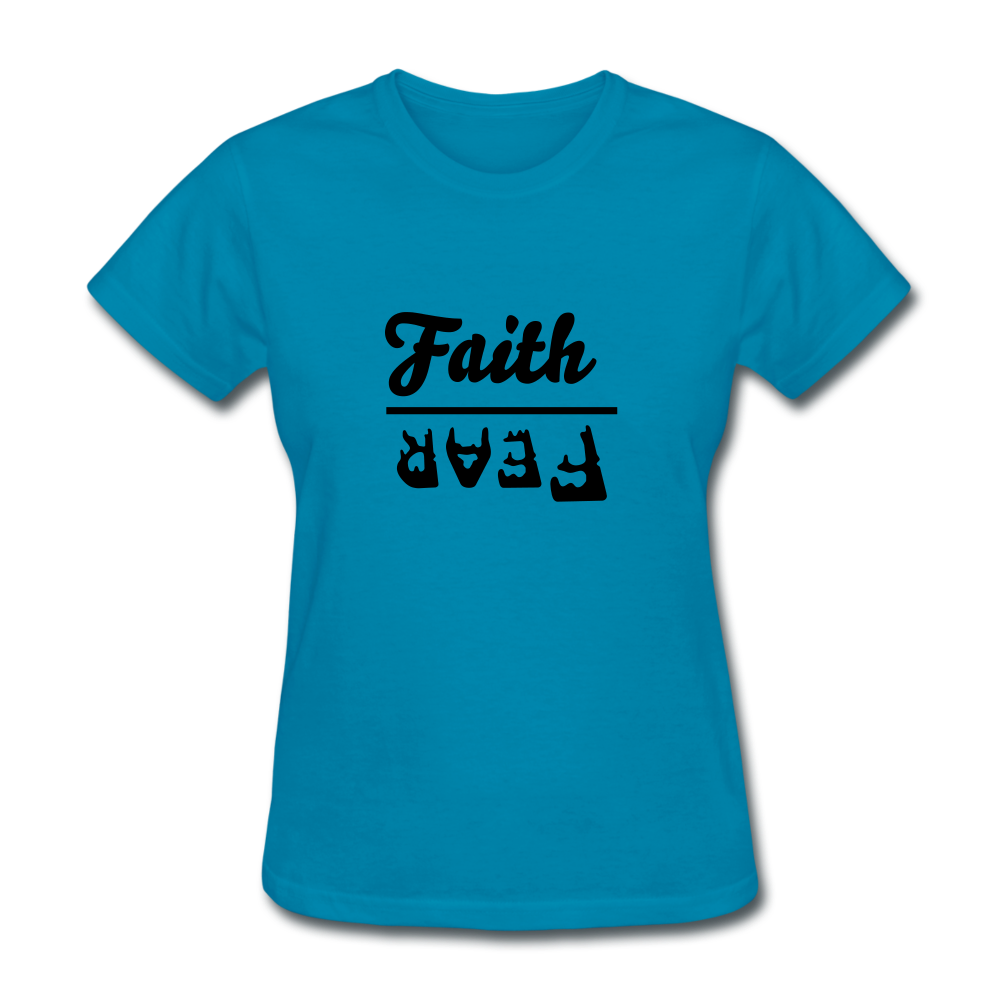 Faith Over Fear Women's Bright Tee - turquoise