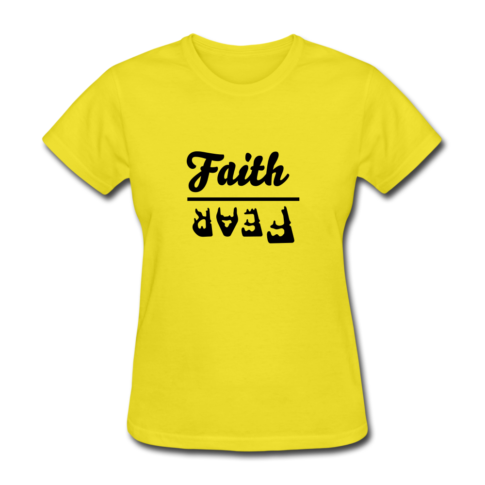 Faith Over Fear Women's Bright Tee - yellow