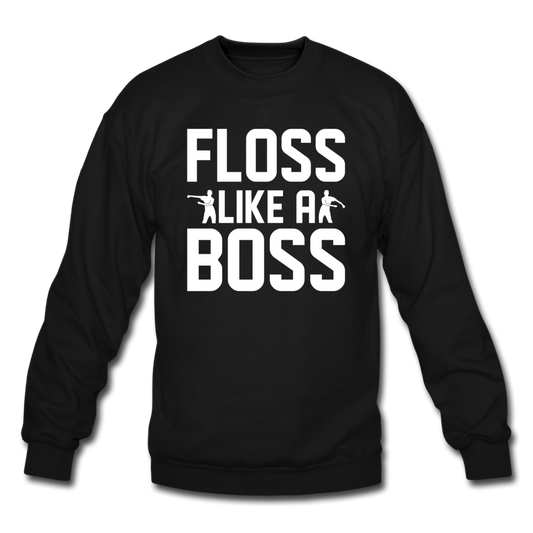 Floss Like A Boss Crewneck Fortnite Video Game Sweatshirt - black