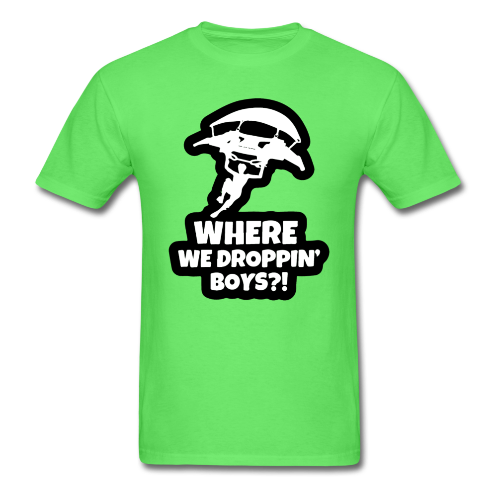Where We Droppin' Fortnite Video Game T-Shirt - kiwi