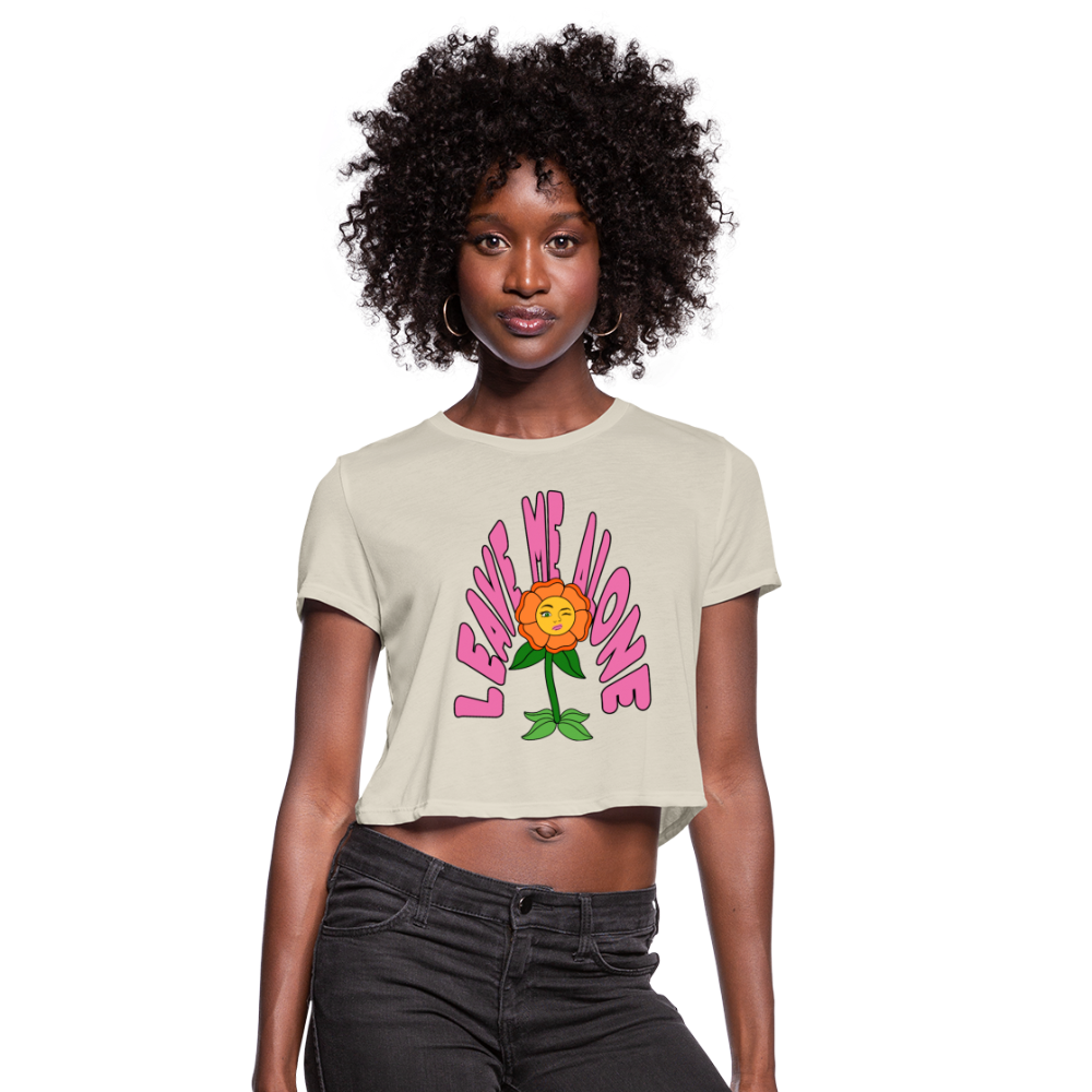 Leave Me Alone Flower Cropped T-Shirt - dust