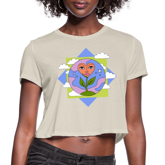 Cloudy Love Flower Cropped T-Shirt - dust